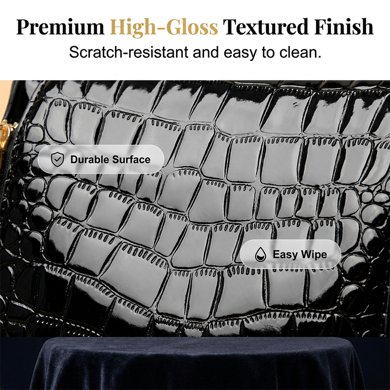 Glossy Crocodile Pattern Women's Handbag