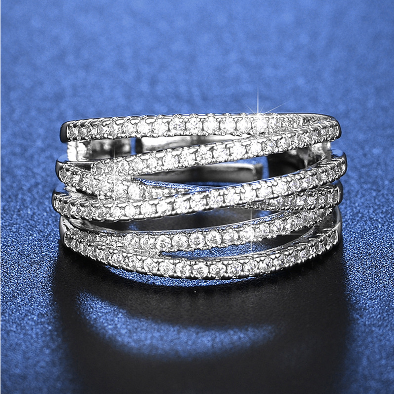 💫 Adjustable Multi-Band Crossover Ring – Fashion Jewelry ✨