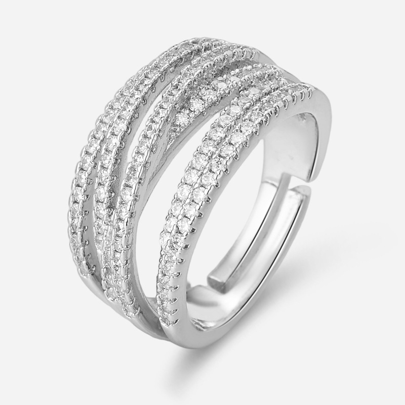 💫 Adjustable Multi-Band Crossover Ring – Fashion Jewelry ✨