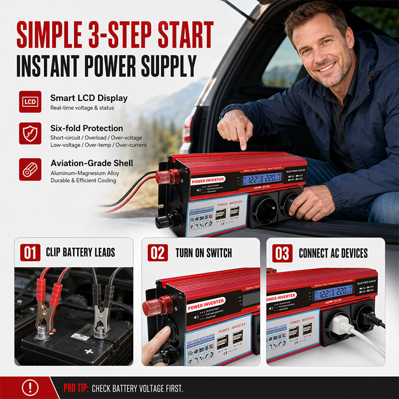 ⏰🔥LIMITED TIME 50% OFF!🔥High-Power 12V to 230V Car Power Inverter 
