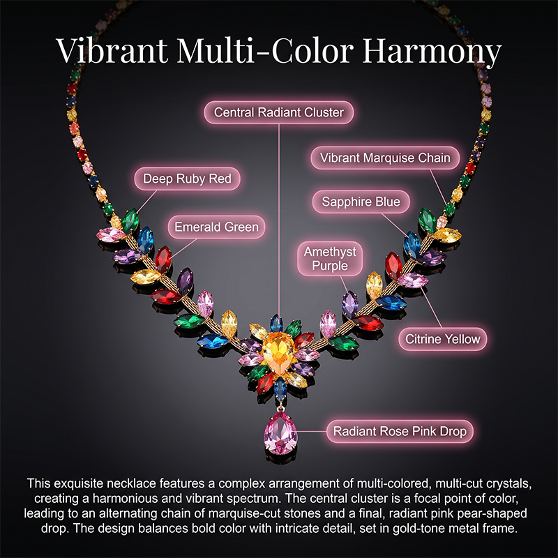 📢📢50% OFF !! ⏰ Women Casual Colorful Floral Necklace Set – Vibrant flowers, lightweight & elegant – Perfect for everyday wear & special occasions ✨