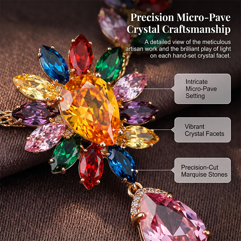 📢📢50% OFF !! ⏰ Women Casual Colorful Floral Necklace Set – Vibrant flowers, lightweight & elegant – Perfect for everyday wear & special occasions ✨