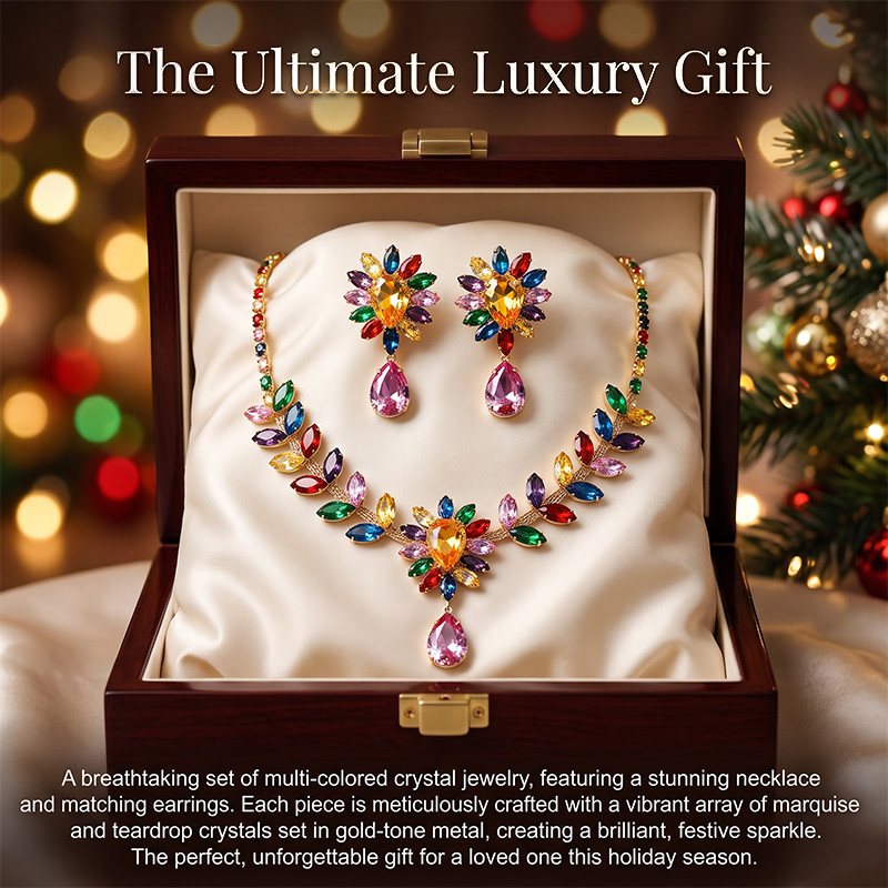 📢📢50% OFF !! ⏰ Women Casual Colorful Floral Necklace Set – Vibrant flowers, lightweight & elegant – Perfect for everyday wear & special occasions ✨