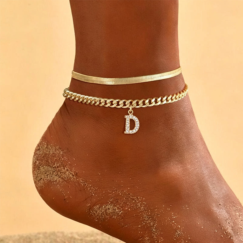 🎉 2026 Sale — Over 27,600 Sold! ✨ Dainty Gold Initial Anklet – Personalized Summer Sparkle 🦶