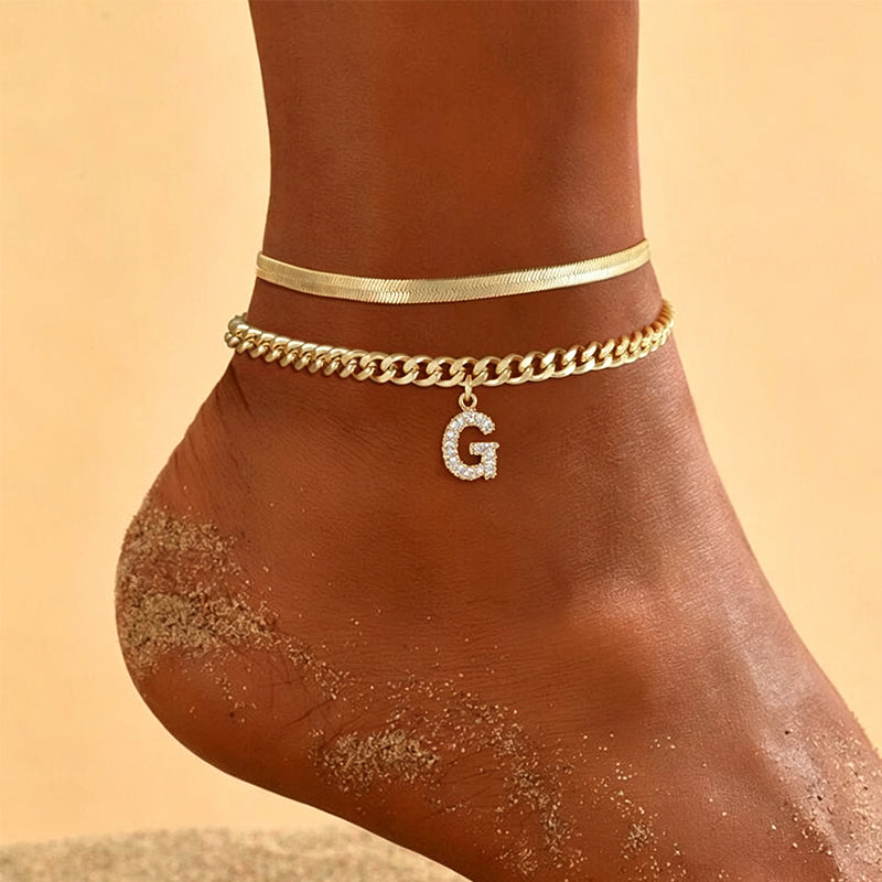 🎉 2026 Sale — Over 27,600 Sold! ✨ Dainty Gold Initial Anklet – Personalized Summer Sparkle 🦶