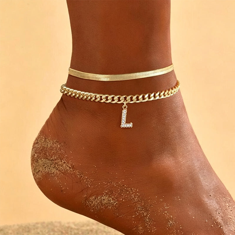 🎉 2026 Sale — Over 27,600 Sold! ✨ Dainty Gold Initial Anklet – Personalized Summer Sparkle 🦶