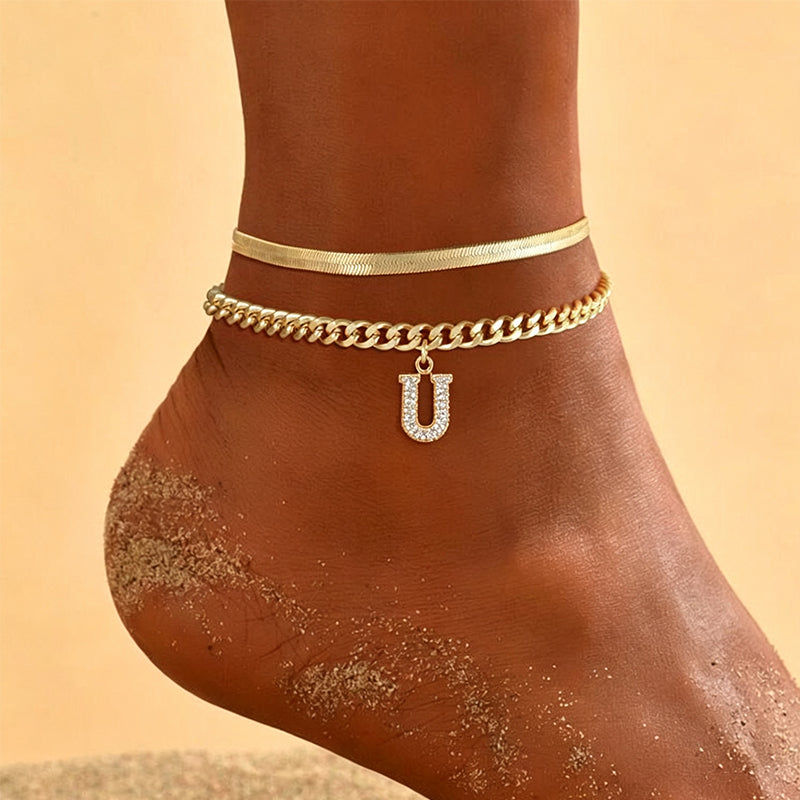 🎉 2026 Sale — Over 27,600 Sold! ✨ Dainty Gold Initial Anklet – Personalized Summer Sparkle 🦶