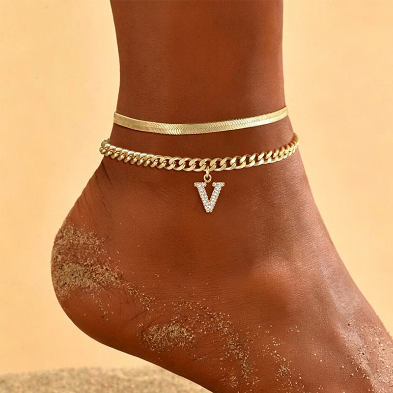 🎉 2026 Sale — Over 27,600 Sold! ✨ Dainty Gold Initial Anklet – Personalized Summer Sparkle 🦶