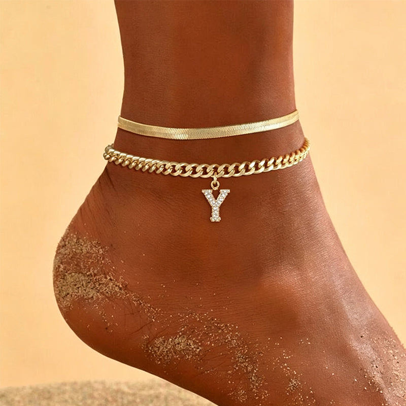 🎉 2026 Sale — Over 27,600 Sold! ✨ Dainty Gold Initial Anklet – Personalized Summer Sparkle 🦶