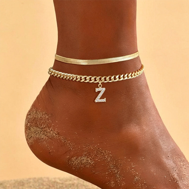 🎉 2026 Sale — Over 27,600 Sold! ✨ Dainty Gold Initial Anklet – Personalized Summer Sparkle 🦶