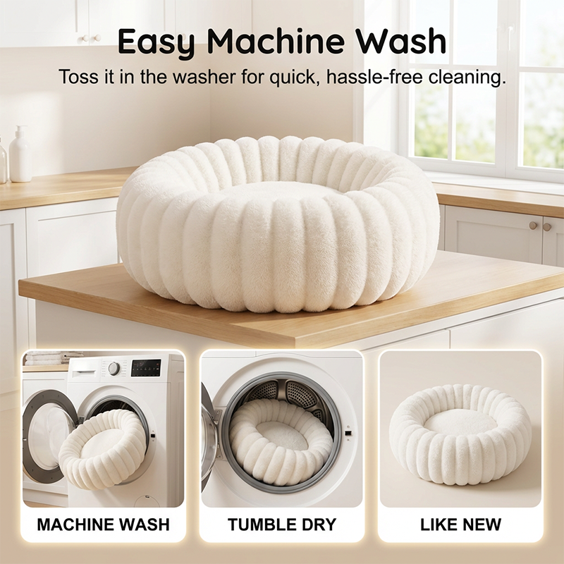 Ultra-Soft Round Calming Cat & Dog Bed