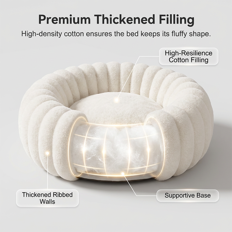 Ultra-Soft Round Calming Cat & Dog Bed