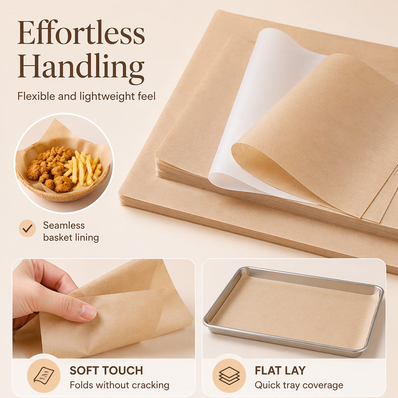 📢📢 50% OFF !! ⏰ Food-Grade Greaseproof Paper Sheets – Non-Stick, Oil-Resistant & Perfect for Baking, Roasting & Frying 🍪✨