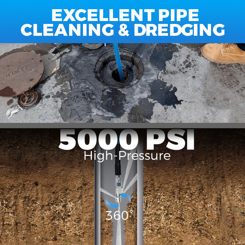 🔥Save 50%! Heavy Duty Rotating Sewer Jet Nozzle, Home & Professional Pipe Clearing Tool