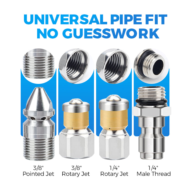 🔥Save 50%! Heavy Duty Rotating Sewer Jet Nozzle, Home & Professional Pipe Clearing Tool