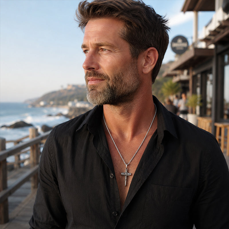 Men's Vintage Nail Cross Pendant Necklace