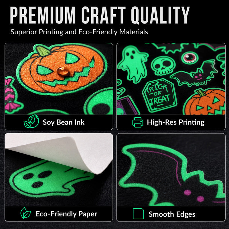 📢Buy 1 Get 1 Free！🔥Luminous Halloween Temporary Tattoos for Kids Cartoon Waterproof Glowing Stickers