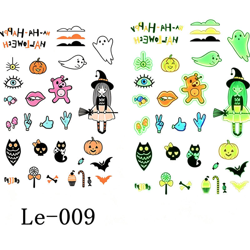 📢Buy 1 Get 1 Free！🔥Luminous Halloween Temporary Tattoos for Kids Cartoon Waterproof Glowing Stickers