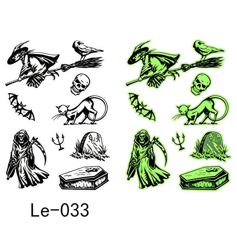 📢Buy 1 Get 1 Free！🔥Luminous Halloween Temporary Tattoos for Kids Cartoon Waterproof Glowing Stickers