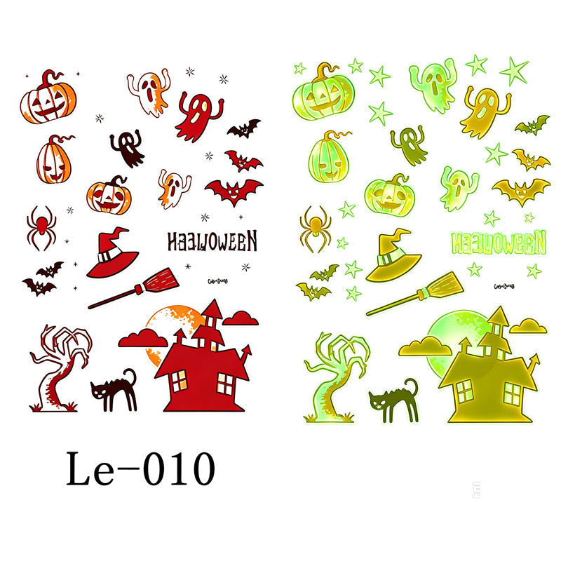 📢Buy 1 Get 1 Free！🔥Luminous Halloween Temporary Tattoos for Kids Cartoon Waterproof Glowing Stickers