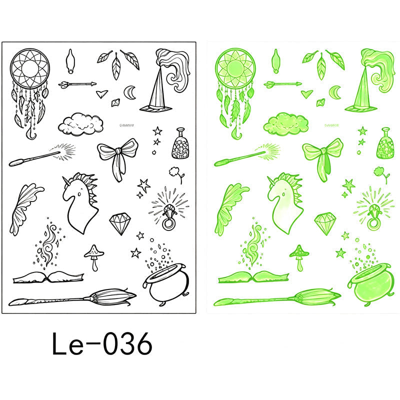 📢Buy 1 Get 1 Free！🔥Luminous Halloween Temporary Tattoos for Kids Cartoon Waterproof Glowing Stickers