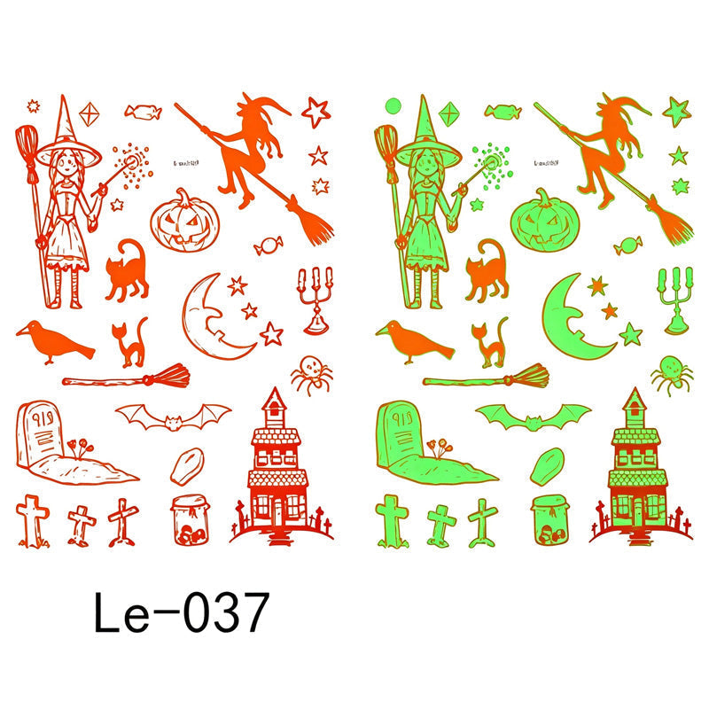 📢Buy 1 Get 1 Free！🔥Luminous Halloween Temporary Tattoos for Kids Cartoon Waterproof Glowing Stickers