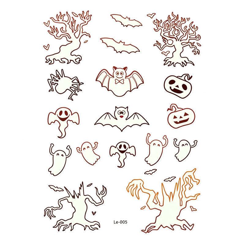 📢Buy 1 Get 1 Free！🔥Luminous Halloween Temporary Tattoos for Kids Cartoon Waterproof Glowing Stickers