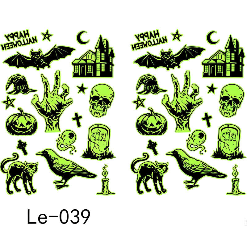 📢Buy 1 Get 1 Free！🔥Luminous Halloween Temporary Tattoos for Kids Cartoon Waterproof Glowing Stickers
