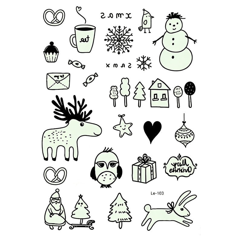 📢Buy 1 Get 1 Free！🔥Luminous Halloween Temporary Tattoos for Kids Cartoon Waterproof Glowing Stickers