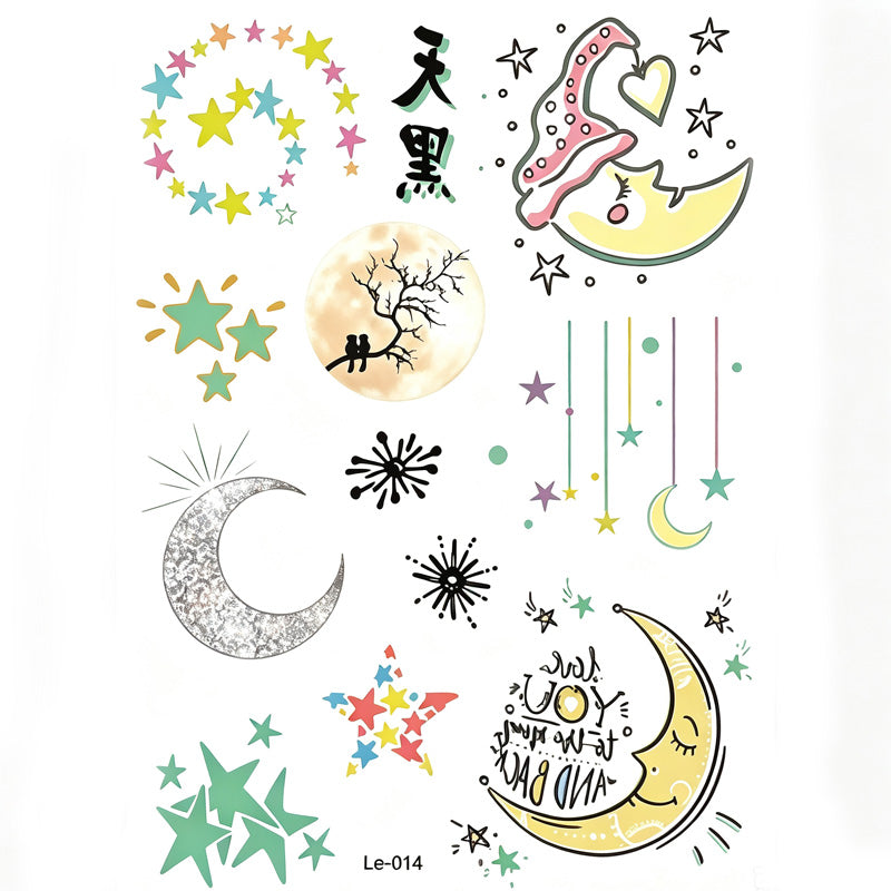 📢Buy 1 Get 1 Free！🔥Luminous Halloween Temporary Tattoos for Kids Cartoon Waterproof Glowing Stickers