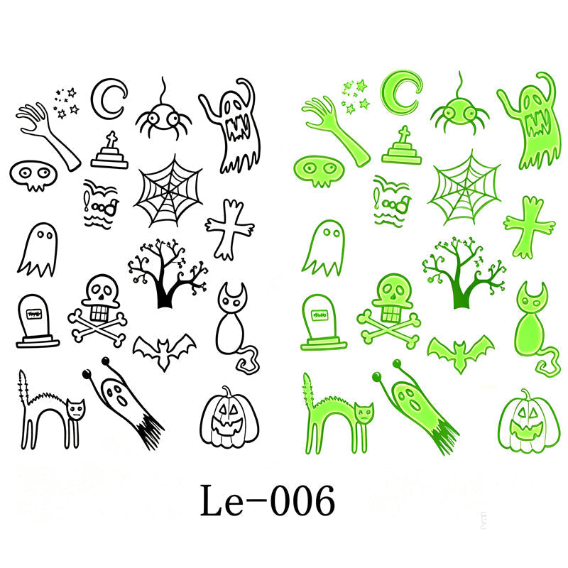 📢Buy 1 Get 1 Free！🔥Luminous Halloween Temporary Tattoos for Kids Cartoon Waterproof Glowing Stickers