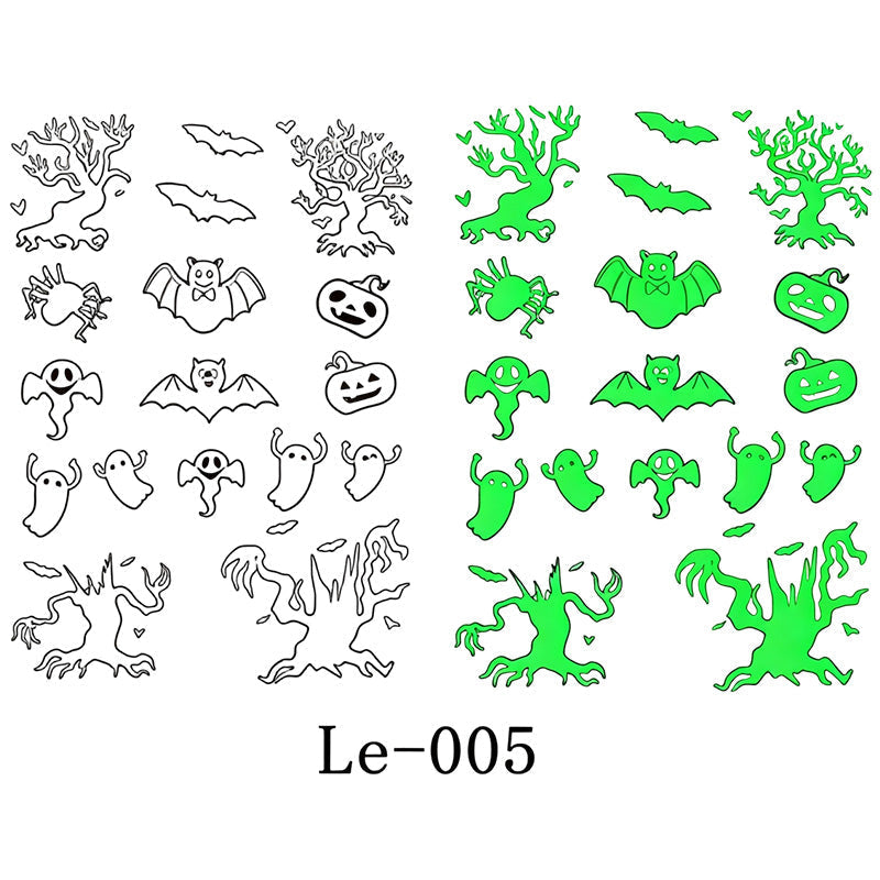 📢Buy 1 Get 1 Free！🔥Luminous Halloween Temporary Tattoos for Kids Cartoon Waterproof Glowing Stickers