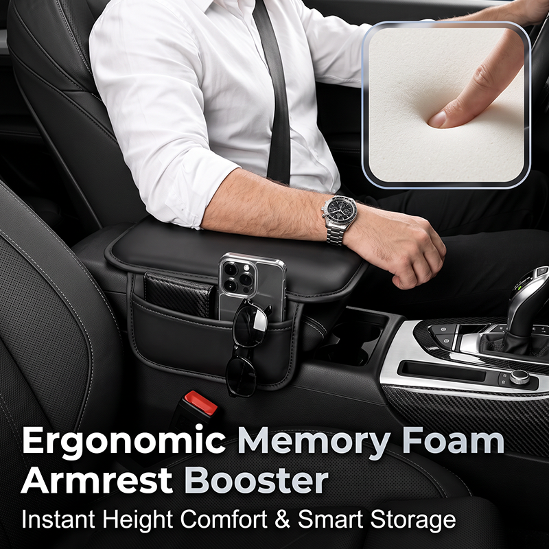 Car Center Console Cover with Side Storage Pockets