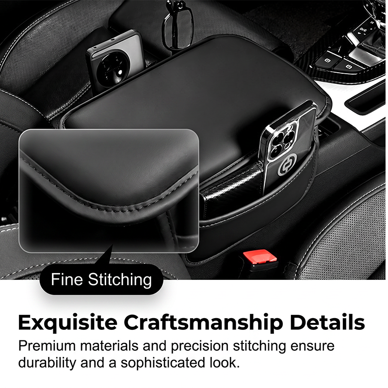 Car Center Console Cover with Side Storage Pockets