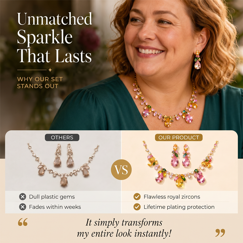 Elegant Tulip Necklace and Earrings Set