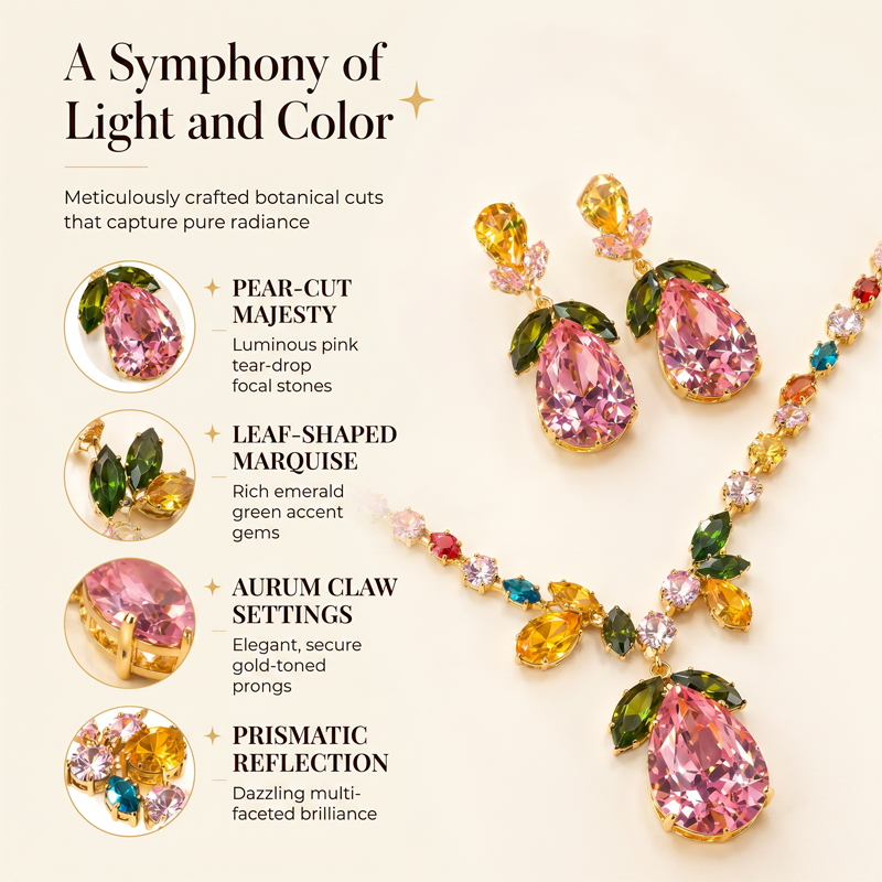 Elegant Tulip Necklace and Earrings Set