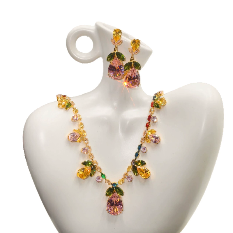 Elegant Tulip Necklace and Earrings Set