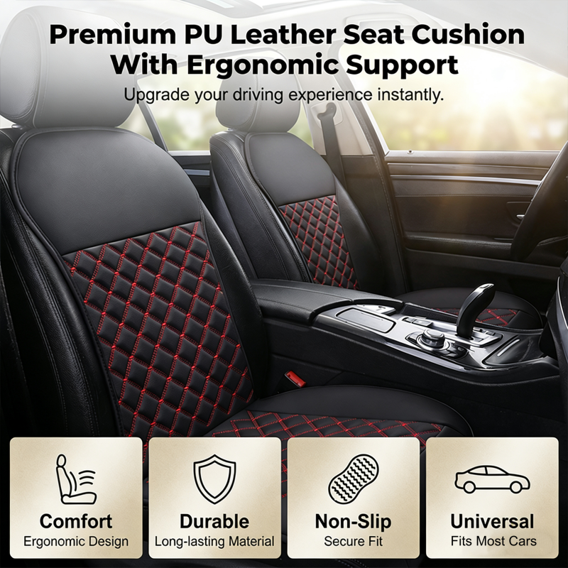 Universal PU Leather Car Seat Cushion