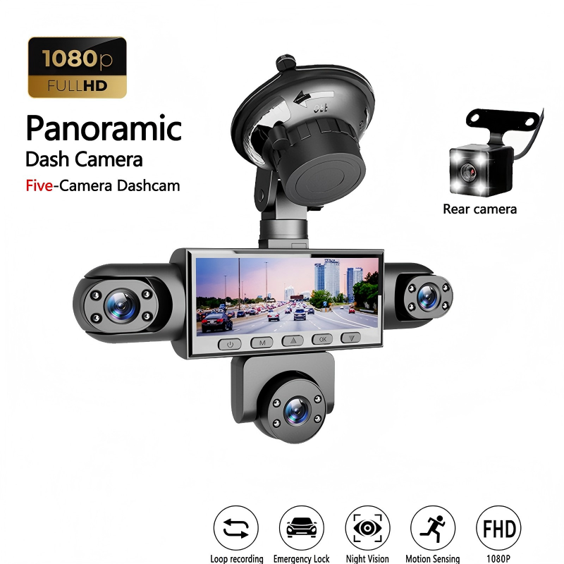 HD 1080P Multi-Lens Dash Cam with Night Vision
