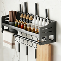 Wall-Mounted Kitchen Rack with Spice Shelf