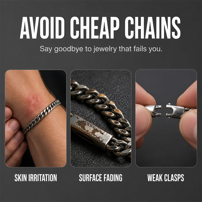 Men's Titanium Steel Bracelet Minimalist Hip Hop Chain