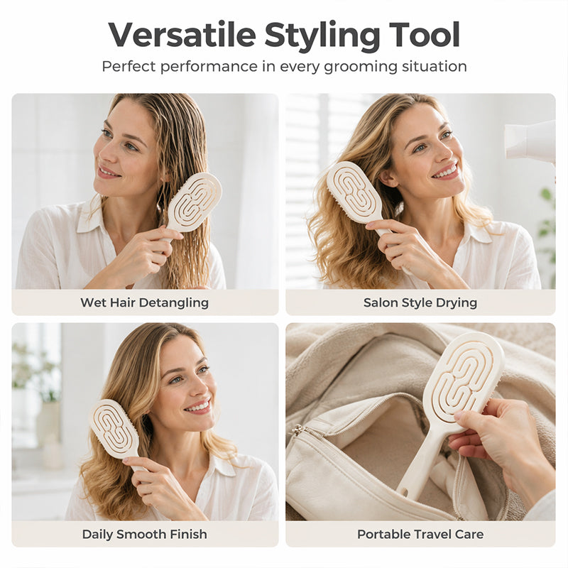 📢Today Only ✨Three Items at Half Price for a Limited Time ✨Women's Detachable Self-Cleaning and Ventilated Hairbrush