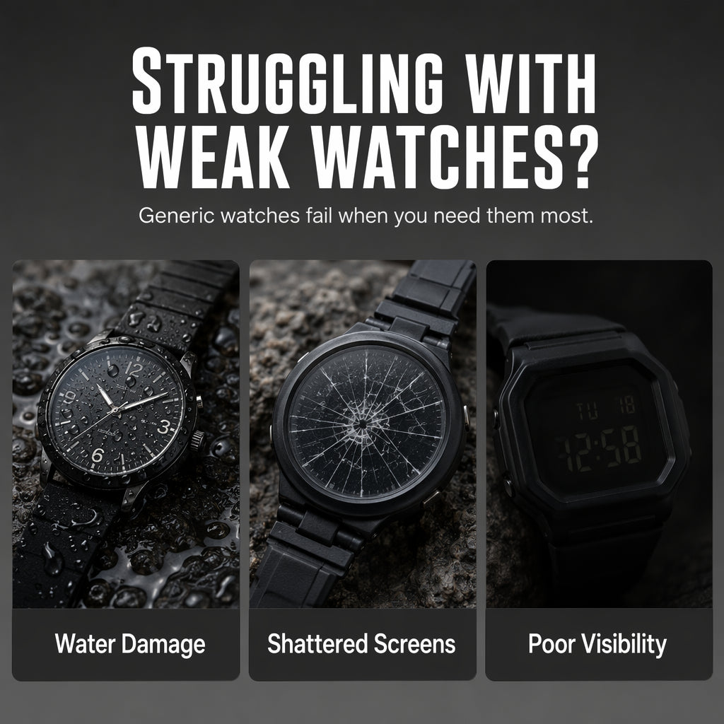 Men's Waterproof Digital Watch with LED Luminous Display