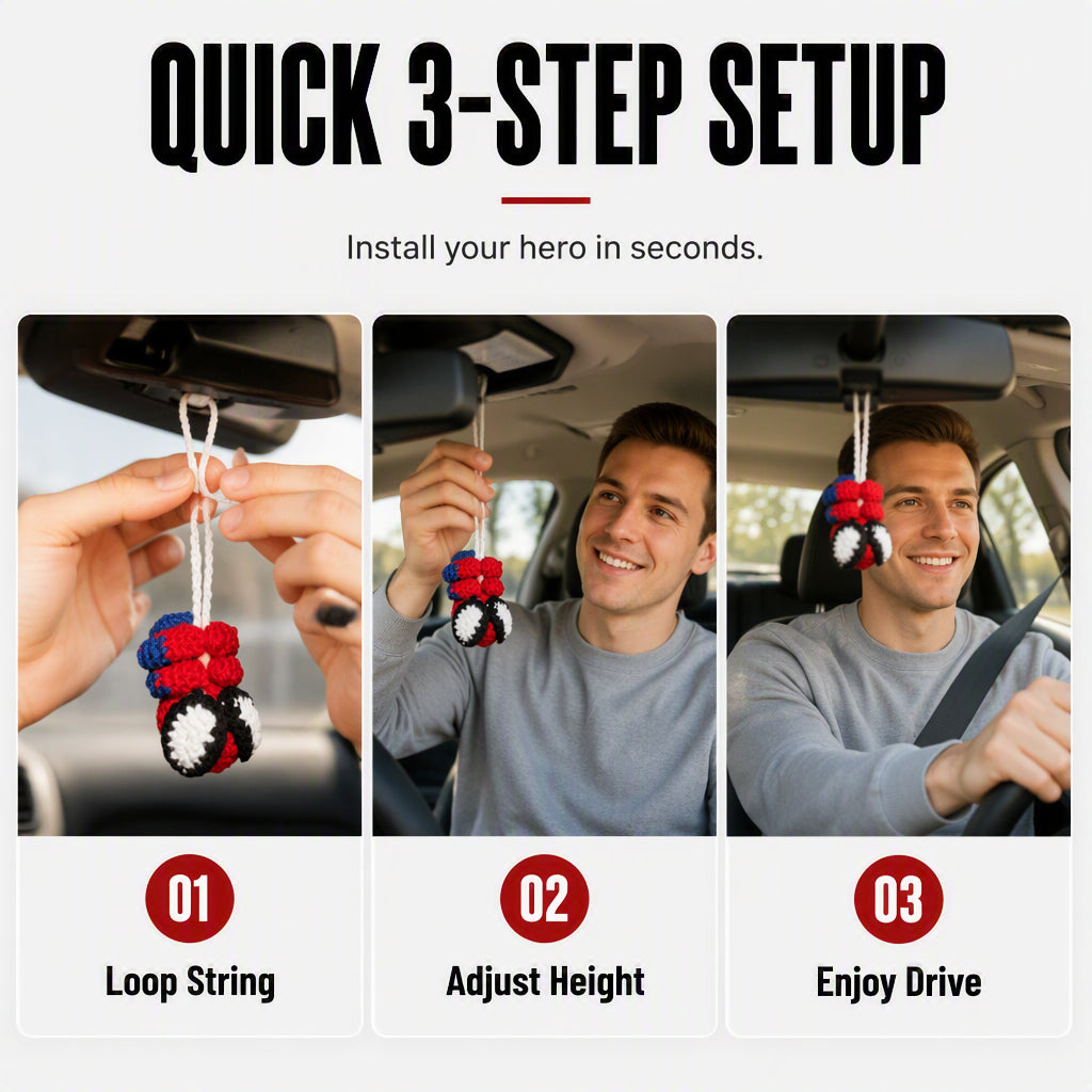 🔥Hot Sale⏰Crochet Spider Car Hanger Ornament🕷️🕸️
