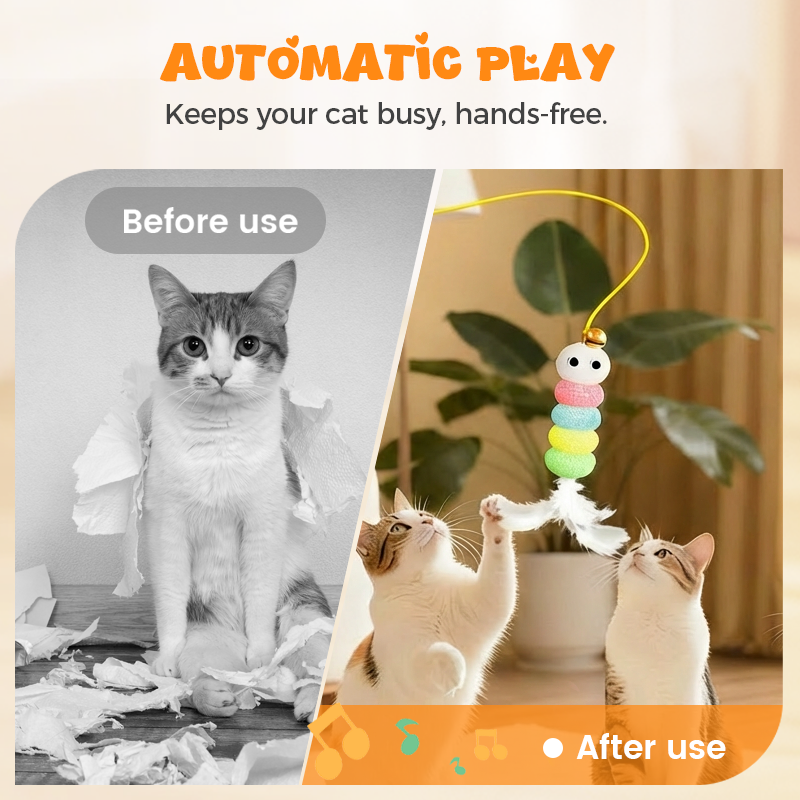 💎 LIMITED TIME 50% OFF! ✨ Automatic Retractable Cat Teaser Toy – Hands-Free Play, Irregular Motion & USB Rechargeable 🐾