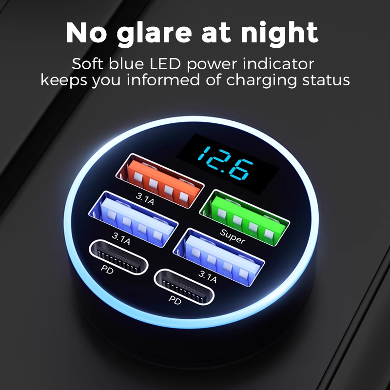 📢Buy 1 Get 1 Free⏰6-In-1 Car Fast Phone Charger with Voltage Display