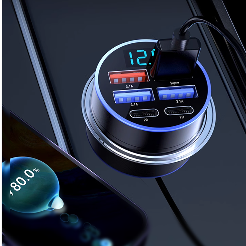 📢Buy 1 Get 1 Free⏰6-In-1 Car Fast Phone Charger with Voltage Display