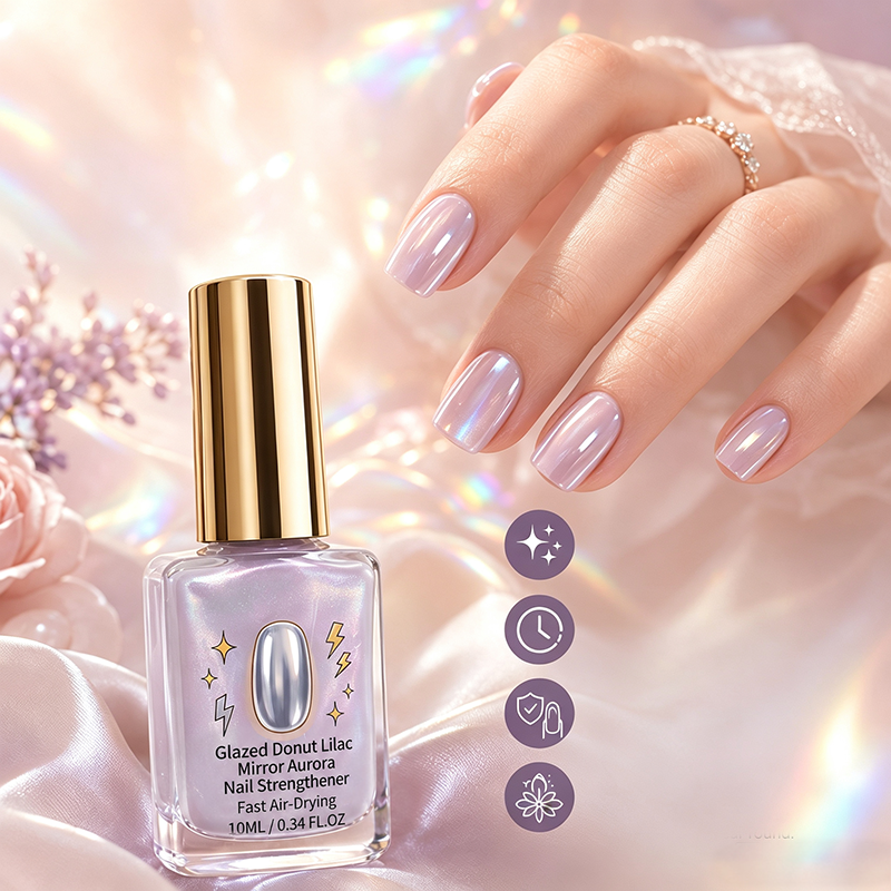 📢50% Off Now！💅Lilac Glossy Mirror Nail Strengthener