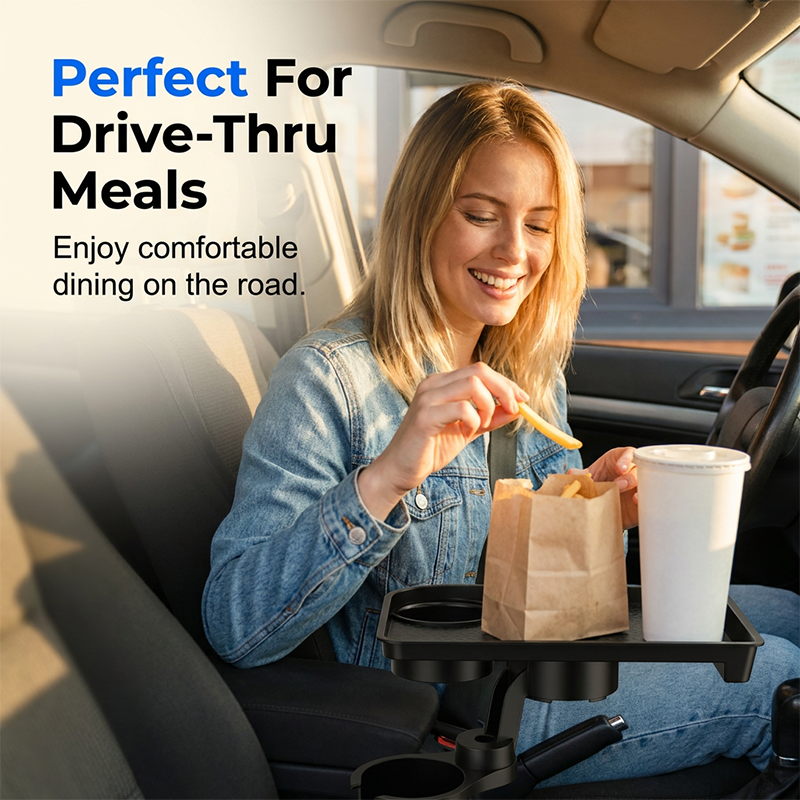 🚗 Coffee. Snacks. Phone. One tray. Cup holder expander that turns your drink spot into a mini table. 😎