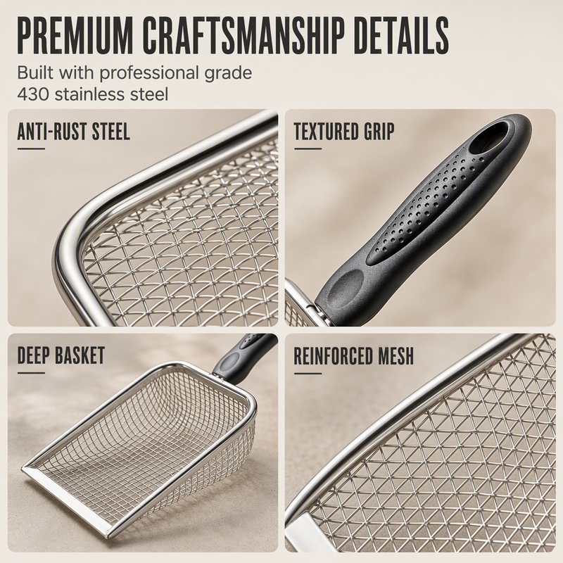 ⏳🔥LIMITED-TIME 50% OFF! ⏰Fine Mesh Metal Cat Litter Scoop – Professional Stainless Steel, Rapid Sifting & Ergonomic Non-Slip Handle ✨